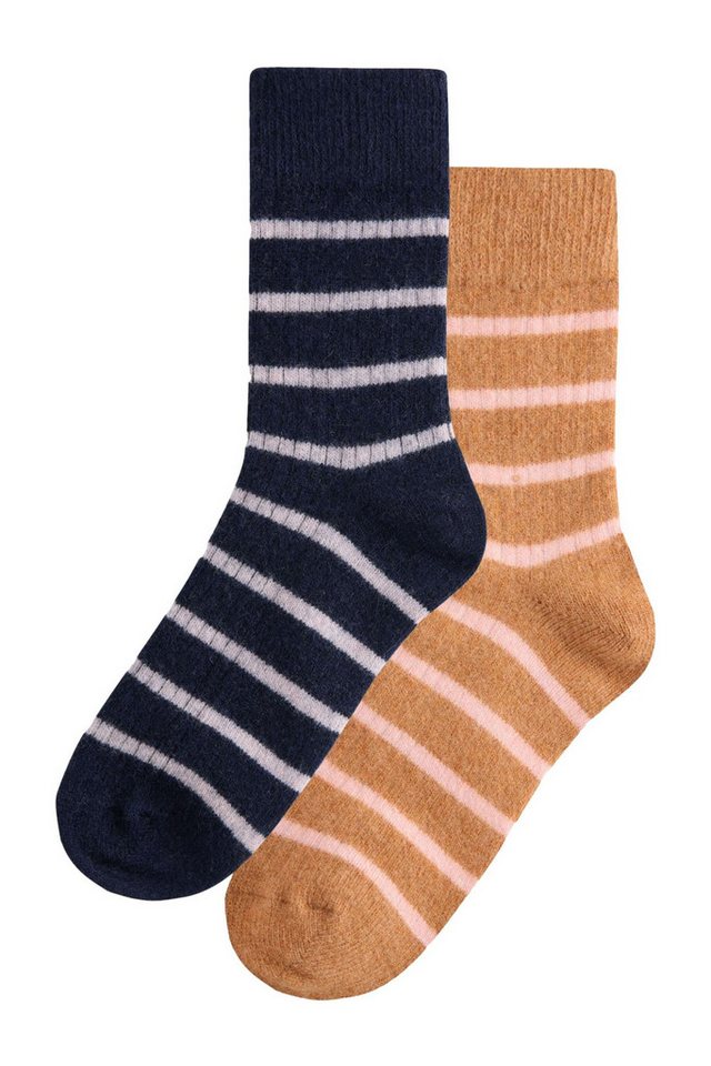 Next Kurzsocken Gestreifte Söckchen mit Merinowolle, 2er-Pack (1-Paar) von Next