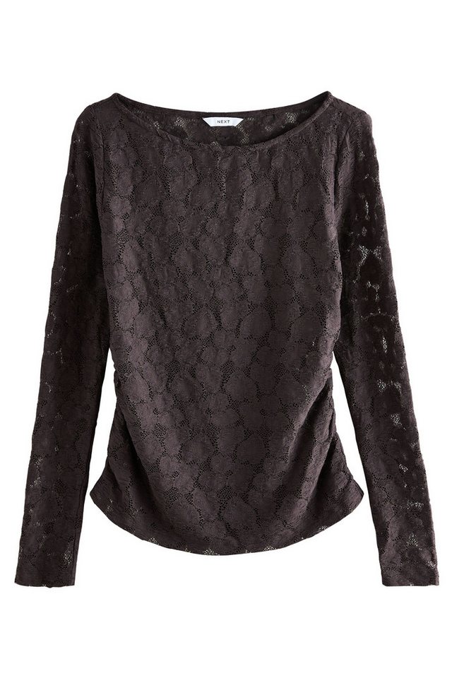 Next Langarmbluse Langarmoberteil mit U-Boot-Ausschnitt und Spitze (1-tlg) von Next