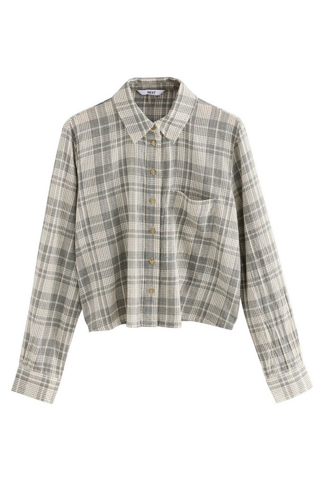 Next Langarmbluse Leichtes Cropped-Hemd aus 100 % Baumwolle (1-tlg) von Next