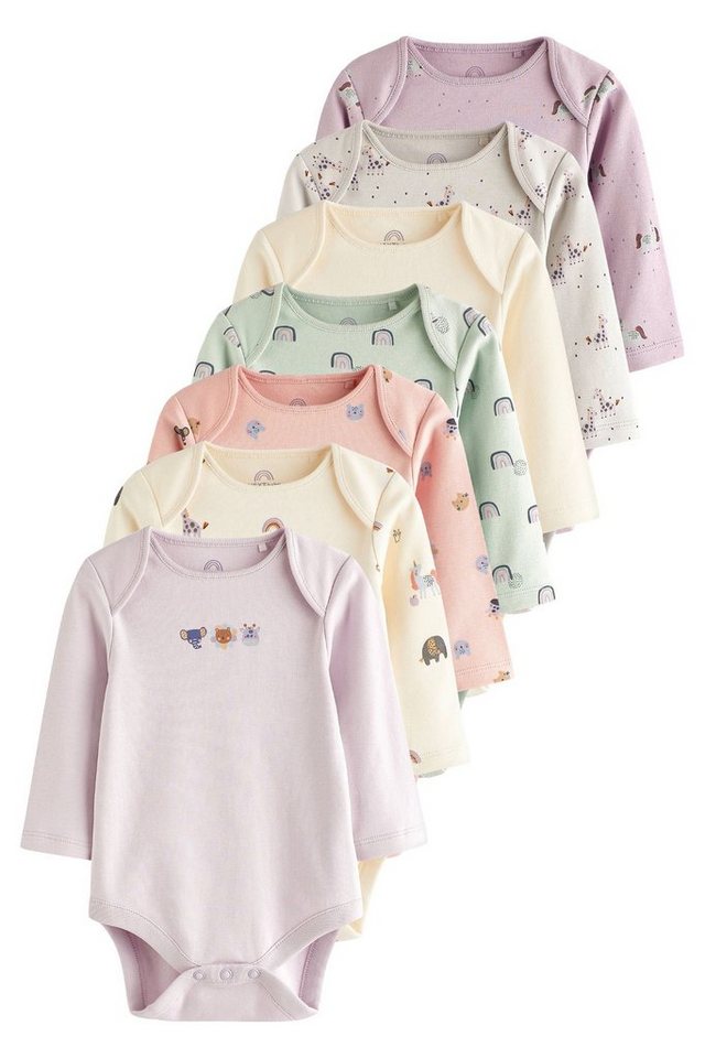 Next Langarmbody 7er-Pack Baby-Bodysuits mit langem Arm (7-tlg) von Next