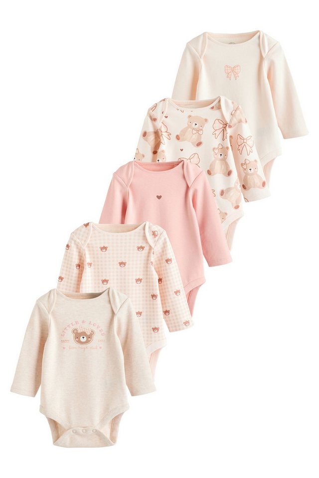 Next Langarmbody Baby-Bodys mit langem Arm, 5er-Pack (5-tlg) von Next