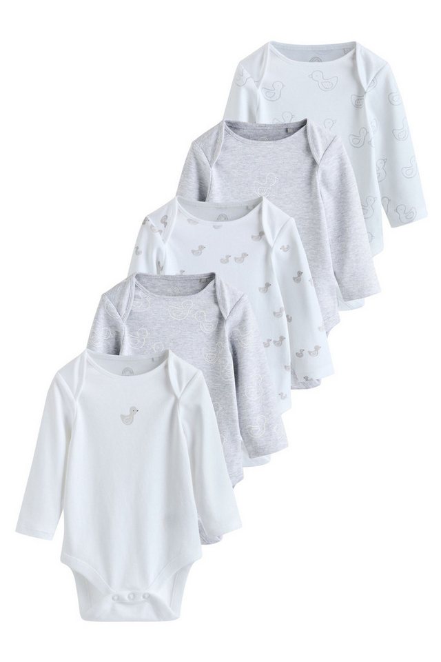 Next Langarmbody Langärmelige Baby-Bodysuits, 5er-Pack (5-tlg) von Next