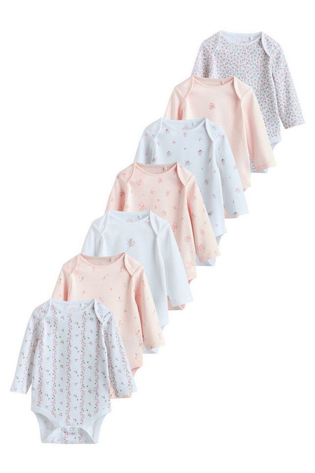 Next Langarmbody Langärmelige Baby-Bodysuits, 7er-Pack (7-tlg) von Next
