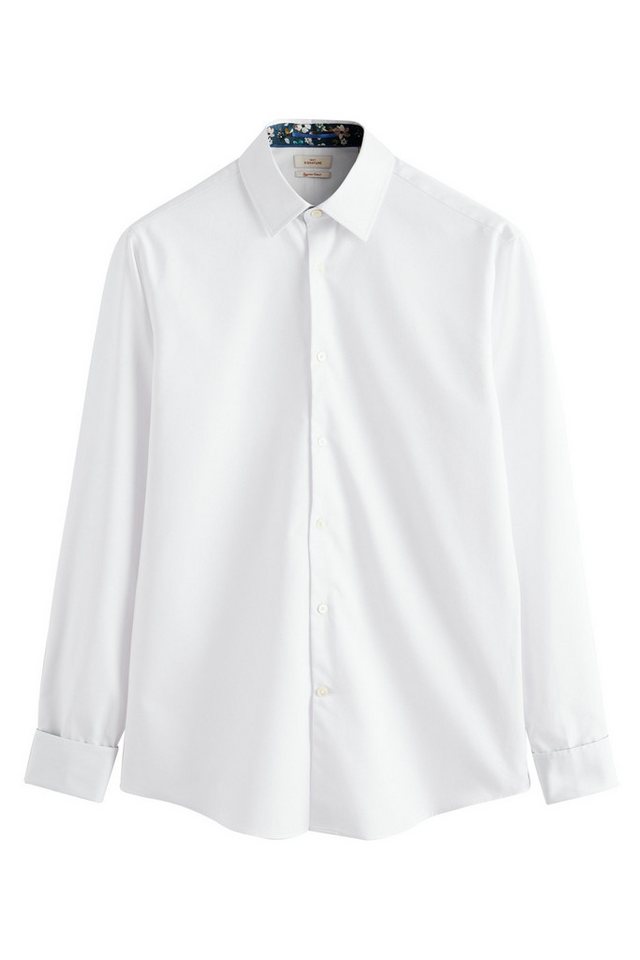 Next Langarmhemd Signature strukturiertes Slim Fit Hemd mit Besatz (1-tlg) von Next
