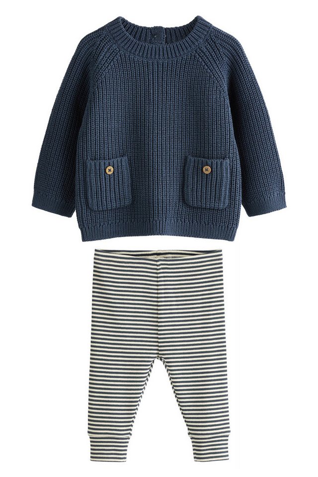 Next Langarmshirt & Leggings Gestricktes Baby-Set mit Pullover und Leggings (2-tlg) von Next