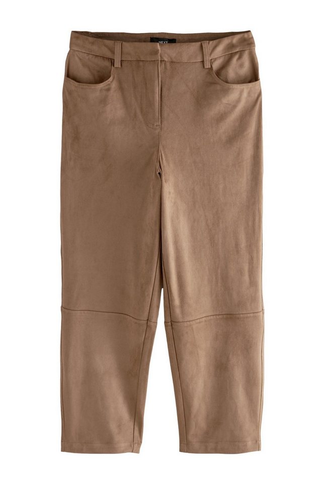 Next Lederimitathose Hose mit Barrel-Bein aus Velourslederimitat (1-tlg) von Next