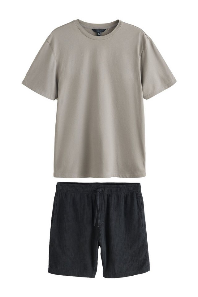 Next Loungeanzug Kurzarm-T-Shirt und strukturierte Shorts (2 tlg) von Next