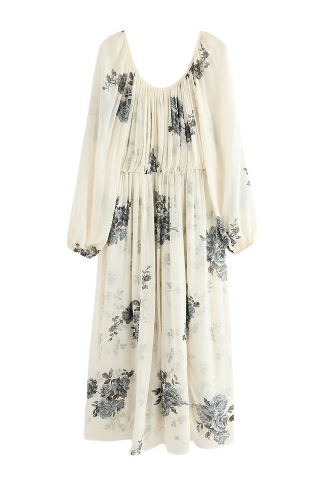 Next Maxikleid Langärmeliges, plissiertes Maxikleid (1-tlg) von Next