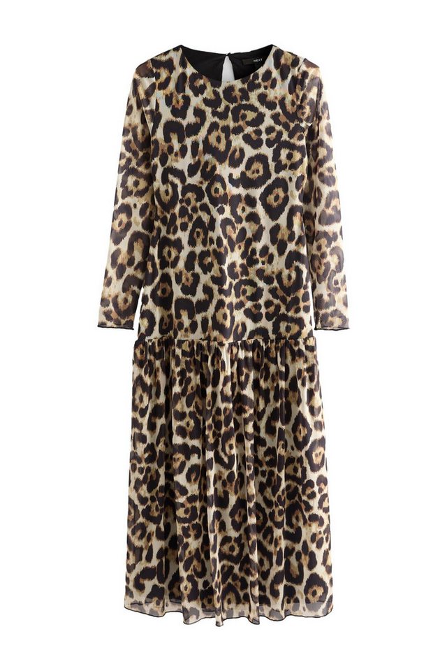 Next Maxikleid Langärmliges Maxikleid mit Netzstoffeinsatz (1-tlg) von Next