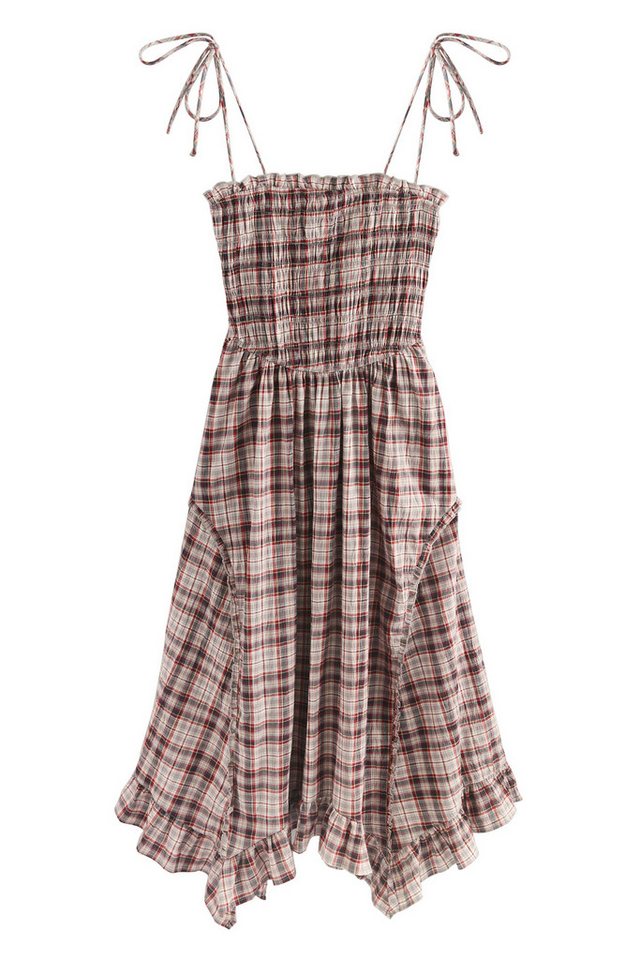 Next Midikleid Gesmoktes Midikleid mit asymmetrischem Saum (1-tlg) von Next
