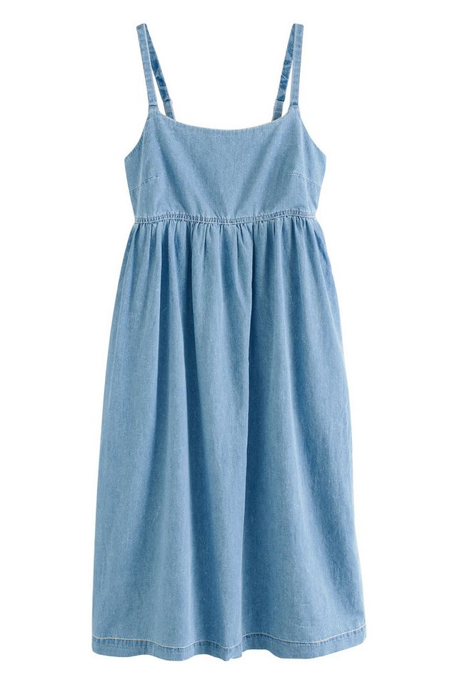 Next Midikleid Jeans-Midikleid aus Baumwolle mit dünnen Trägern (1-tlg) von Next