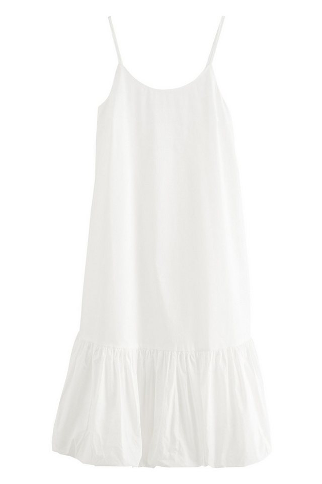 Next Midikleid Midikleid mit Ballonsaum aus 100 % Baumwolle (1-tlg) von Next