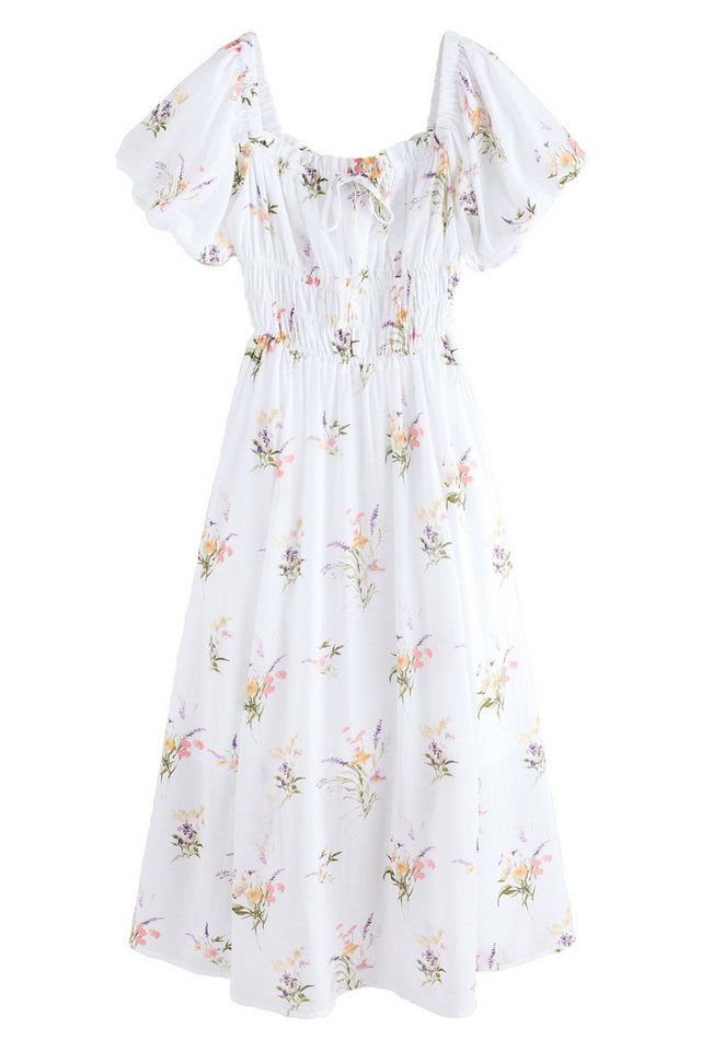 Next Midikleid Midikleid mit Puffärmeln (1-tlg) von Next