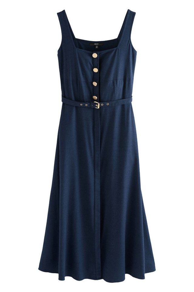 Next Midikleid Midikleid mit eckigem Ausschnitt und Gürtel (1-tlg) von Next