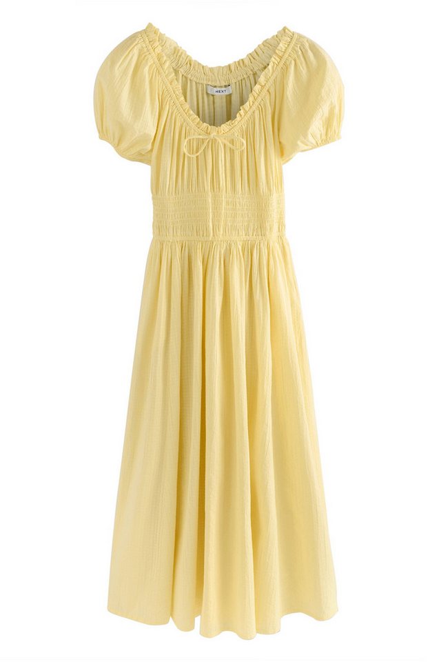 Next Midikleid Sommerliches Seersucker-Midikleid mit Puffärmeln (1-tlg) von Next