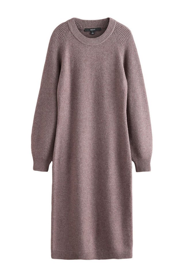 Next Midikleid Superweiches Strick-Midikleid mit gerippten Ärmeln (1-tlg) von Next