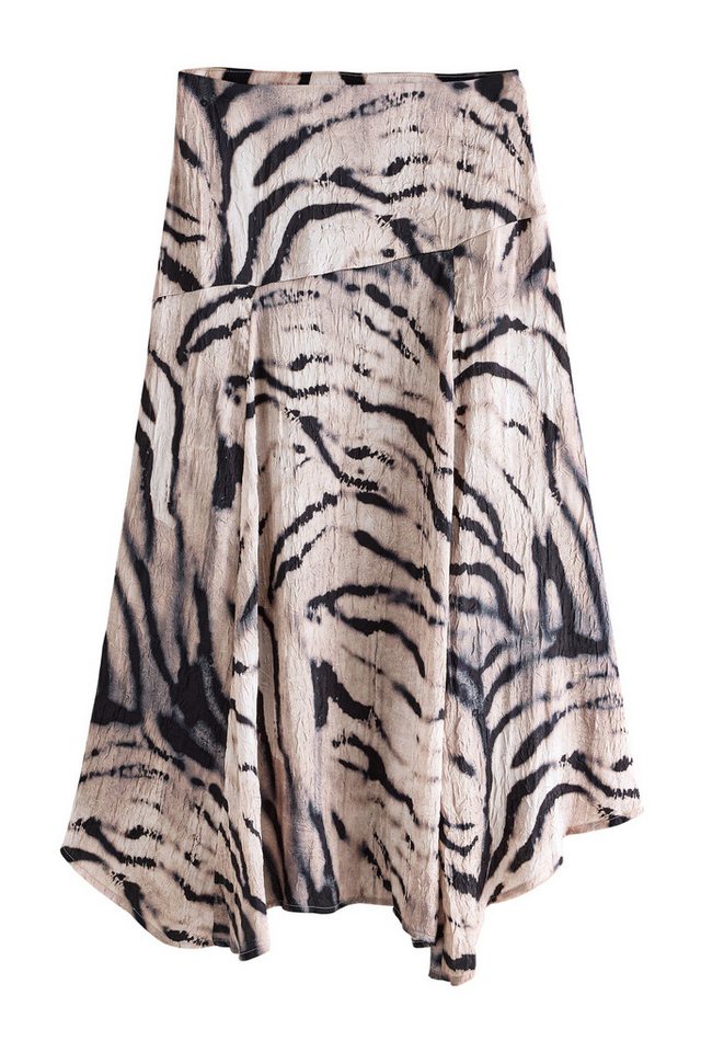 Next Midirock Asymmetrischer Midirock aus Satin in Knitteroptik (1-tlg) von Next