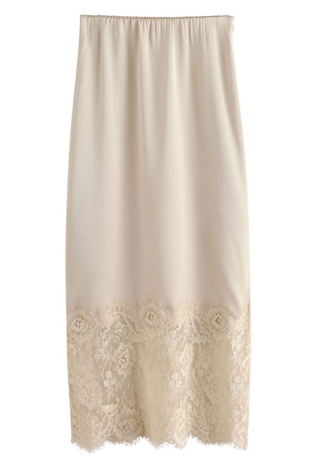 Next Midirock Satin-Midirock mit Spitzenbesatz (1-tlg) von Next