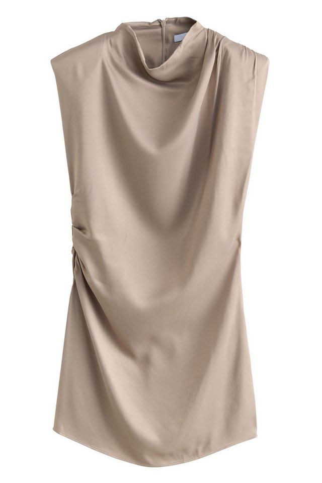 Next Minikleid Gerafftes Minikleid mit Schulterpolstern (1-tlg) von Next