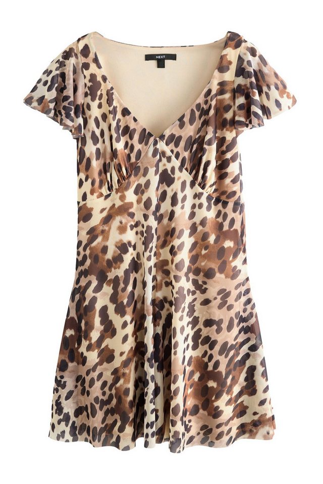 Next Minikleid Minikleid mit Flatterärmeln mit V-Ausschnitt (1-tlg) von Next