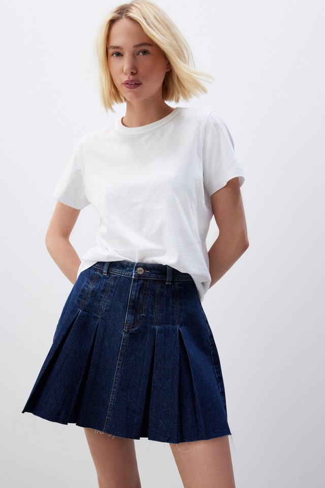 Next Faltenrock Denim-Minirock mit Falten (1-tlg) von Next