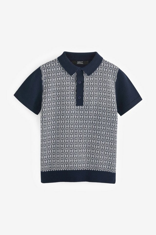 Next Poloshirt Kurzärmeliges Poloshirt mit geometrischem Muster (1-tlg) von Next