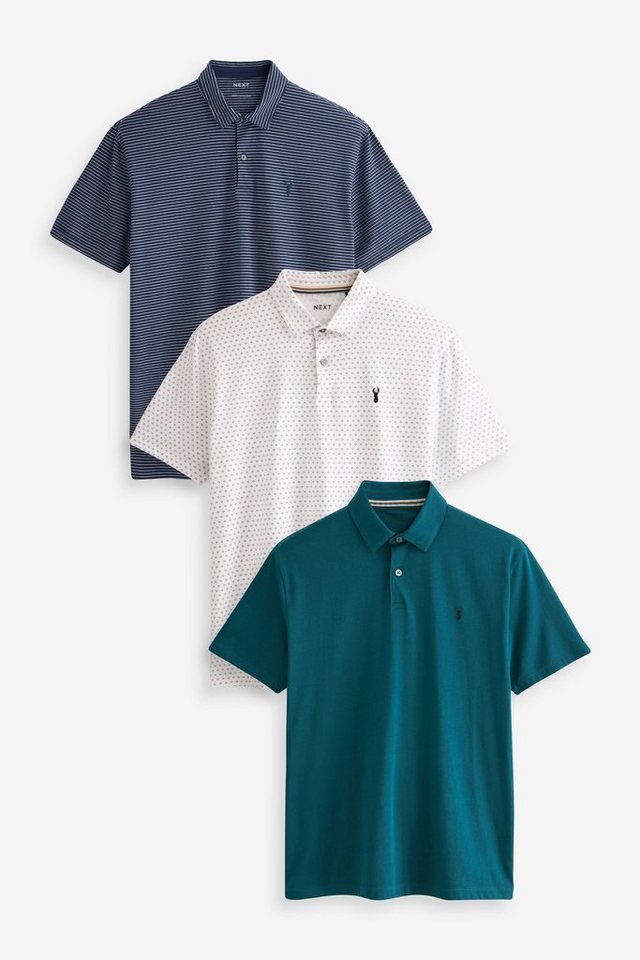 Next Poloshirt Poloshirts aus Jersey im 3er-Pack (3-tlg) von Next