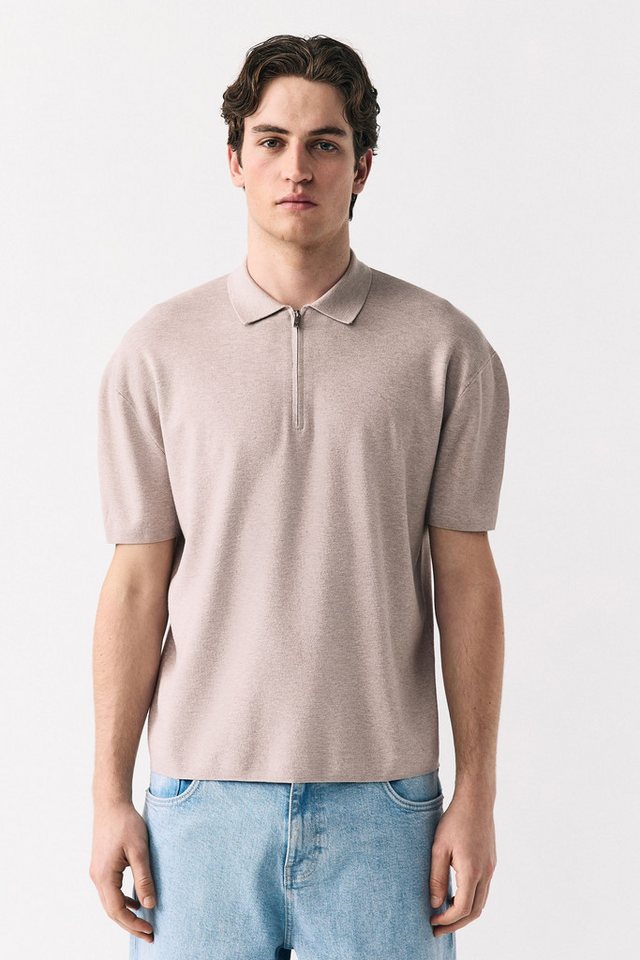 Next Poloshirt Premium-Poloshirt Relaxed Fit mit Viertel-RV (1-tlg) von Next