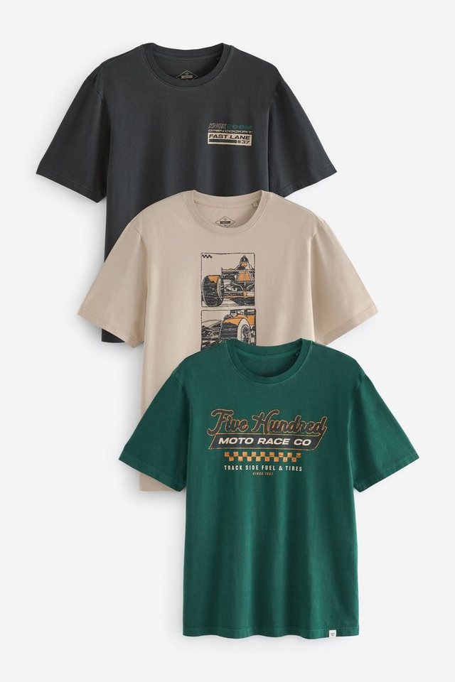 Next Print-Shirt 3er-Pack T-Shirts mit Print (3-tlg) von Next