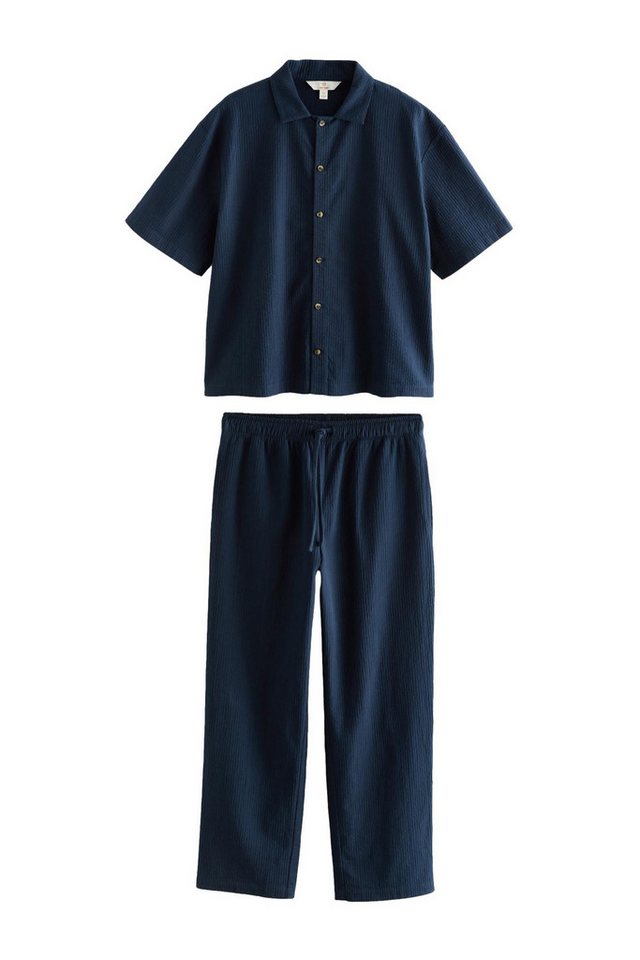 Next Pyjama Geknöpfter Kurzarm-Schlafanzug mit Streifen (2 tlg) von Next