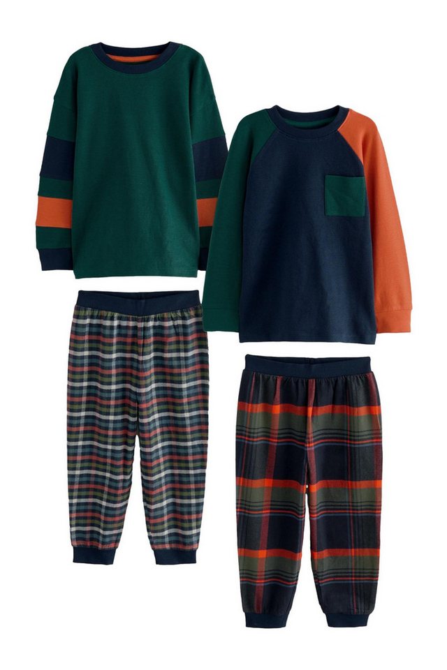 Next Pyjama Karierte Pyjamas aus Webstoff im 2er-Pack (4 tlg) von Next