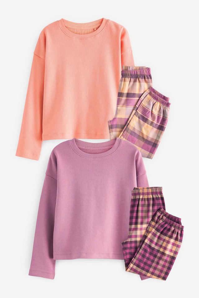 Next Pyjama Karierte Pyjamas aus Webstoff im 2er-Pack (4 tlg) von Next