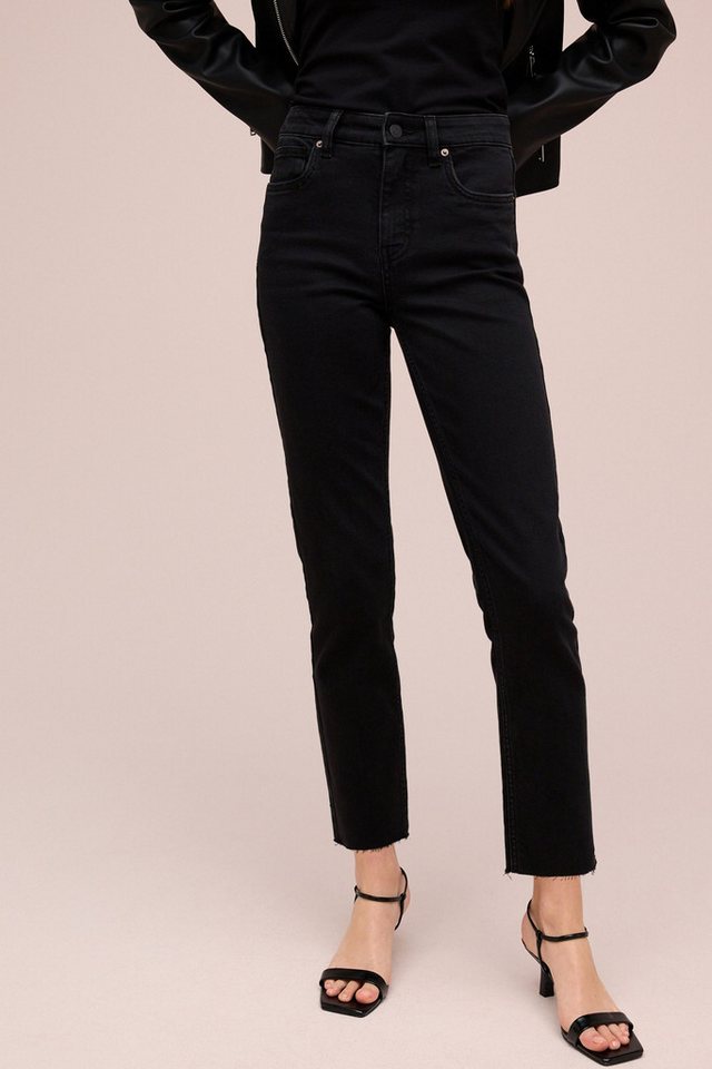 Next Relax-fit-Jeans Relaxed Fit Jeans mit unversäumtem Saum -Kurzgröße (1-tlg) von Next