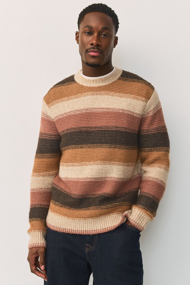 Next Rundhalspullover Gestreifter Regular Fit Rundhalspullover (1-tlg) von Next