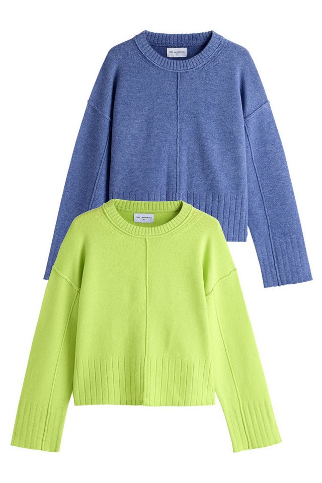 Next Rundhalspullover N. Premium Lambswool-Rundhalspullover im 2er-Pack (2-tlg) von Next