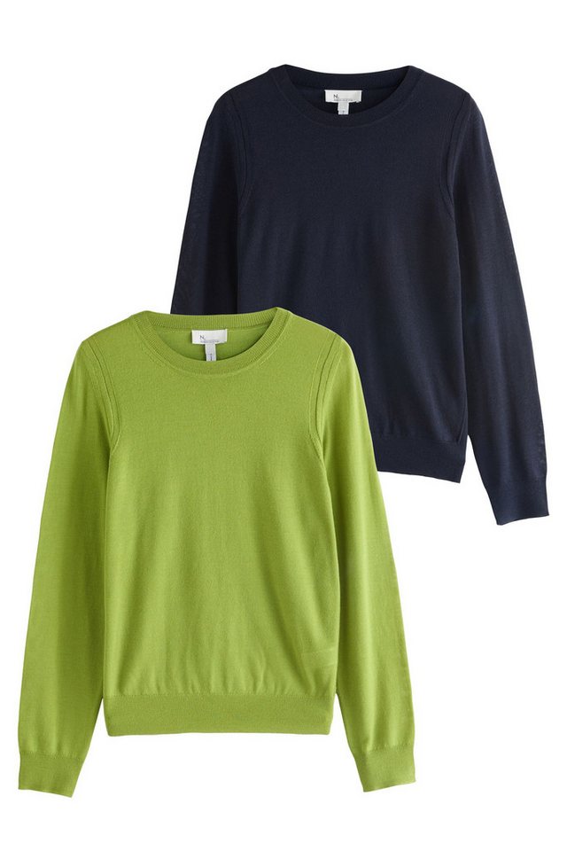 Next Rundhalspullover N. Premium Merino-Rundhalspullover, 2er-Pack (2-tlg) von Next
