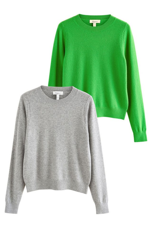 Next Rundhalspullover N.Premium Rundhalspullover aus Kaschmir, 2er-Pack (2-tlg) von Next