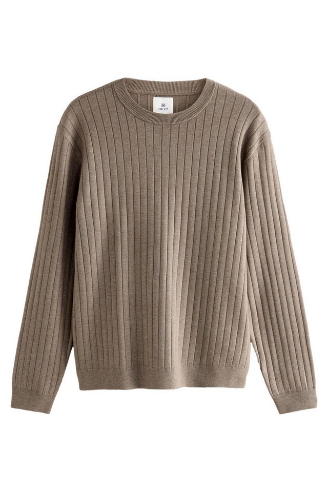 Next Rundhalspullover Regular Fit gerippter Premium Rundhalspullover (1-tlg) von Next