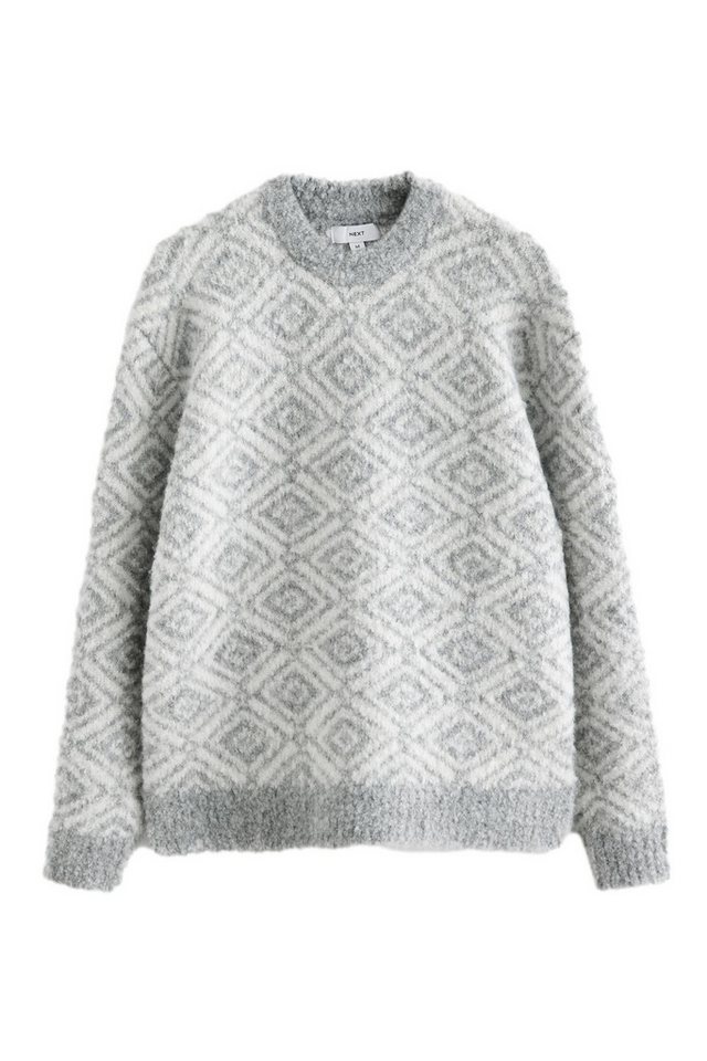 Next Rundhalspullover Relaxed Fit Rundhalspullover mit Bouclé und Wolle (1-tlg) von Next