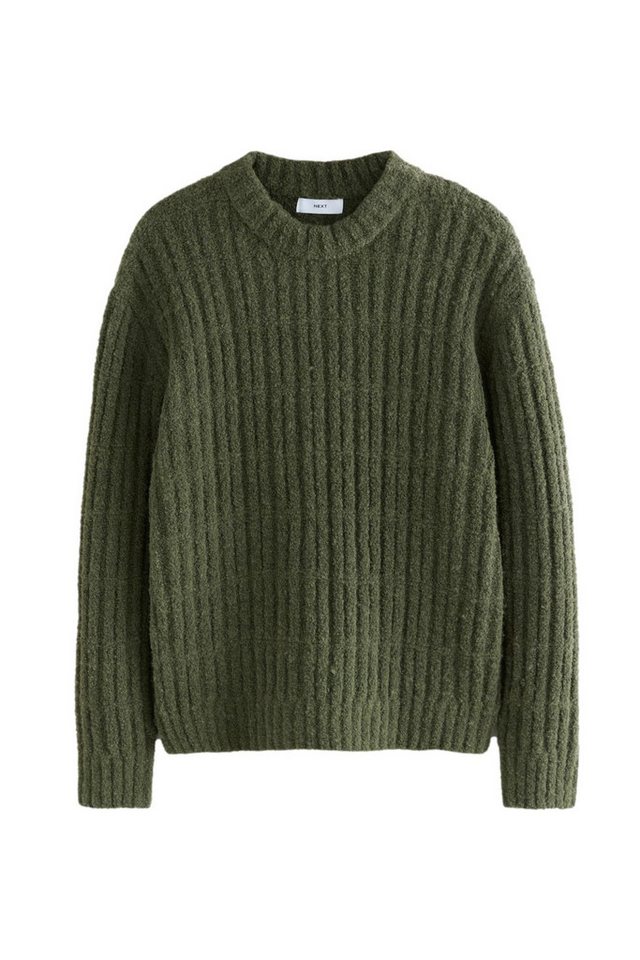 Next Rundhalspullover Relaxed Fit Rundhalspullover mit Boucléstreifen (1-tlg) von Next