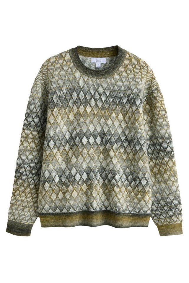 Next Rundhalspullover Relaxed Fit Rundhalspullover mit Rautenmuster (1-tlg) von Next