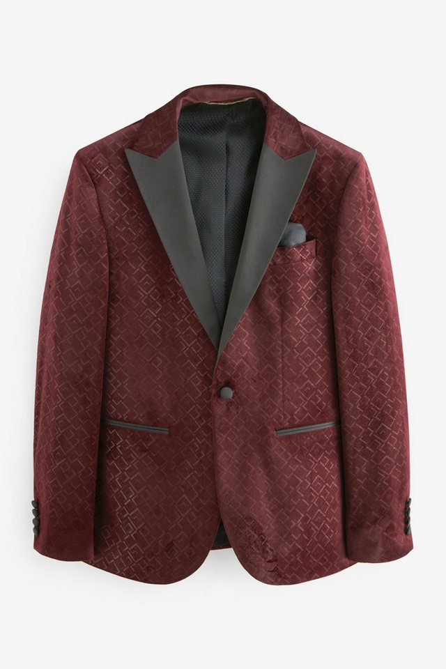 Next Sakko Gemustertes Samtsakko im Slim Fit (1-tlg) von Next