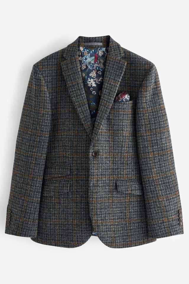 Next Sakko Kariertes Sakko aus Harris-Tweed-Slim-Fit (1-tlg) von Next