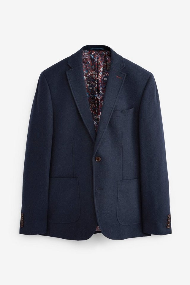 Next Sakko Nova Fides Slim Fit Wollblazer mit Fischgrätmuster (1-tlg) von Next