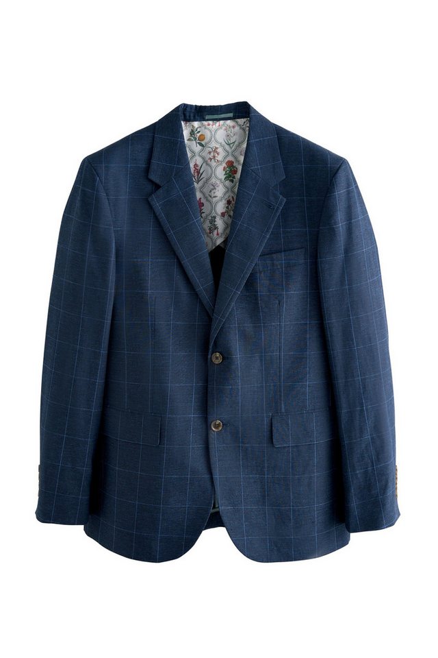 Next Sakko Slim Fit Anzugsakko mit Karomuster aus Leinenmix (1-tlg) von Next