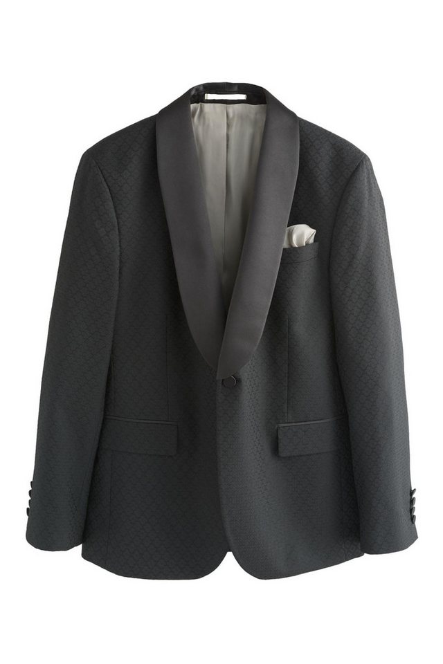 Next Sakko Slim Fit Jacquard-Anzugsakko im Smoking-Design (1-tlg) von Next