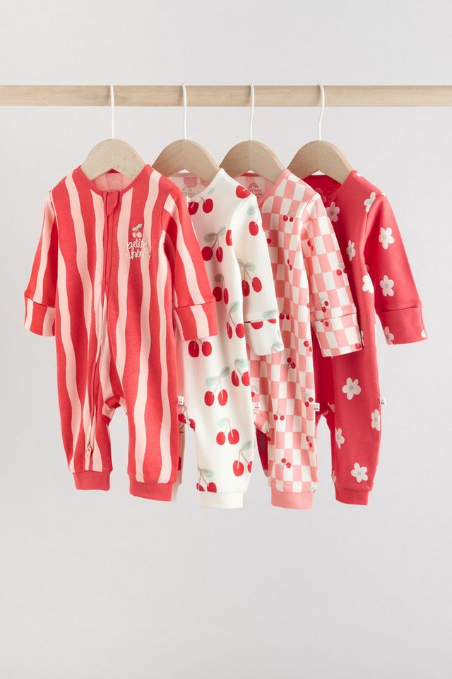 Next Schlafoverall Fußlose Strampler Zweiwege-Reißverschluss, 4 Stk. (4-tlg) von Next