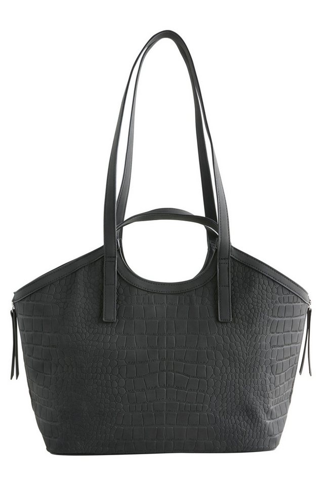 Next Schultertasche Schultertasche in Kroko-Optik aus Velourskunstfell (1-tlg) von Next