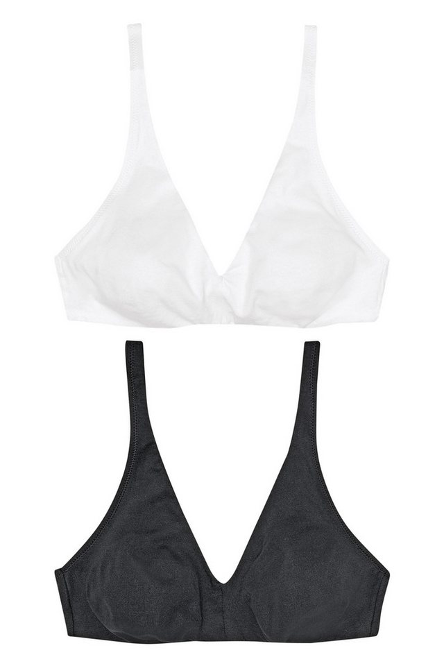 Next Set: Bügelloser BH 2 x Unwattierte, bügellose BHs aus Baumwollmix (2-tlg) von Next