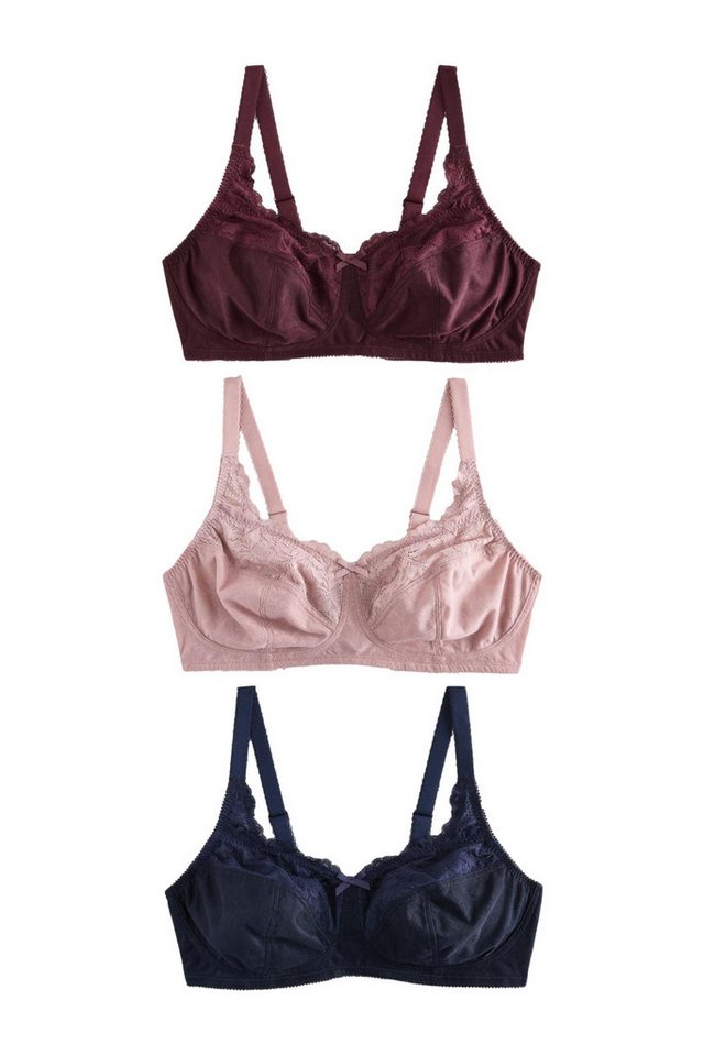 Next Set: Bügelloser BH Spitzen-BHs, Vollschalen und Stützeffekt, 3er-Pack (3-tlg) von Next